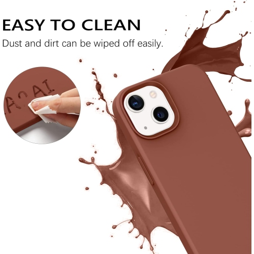 Case for iPhone 13 6.1 Inch Liquid Silicone Soft Gel Rubber Slim Thin Microfiber Lining Cushion Texture Cover