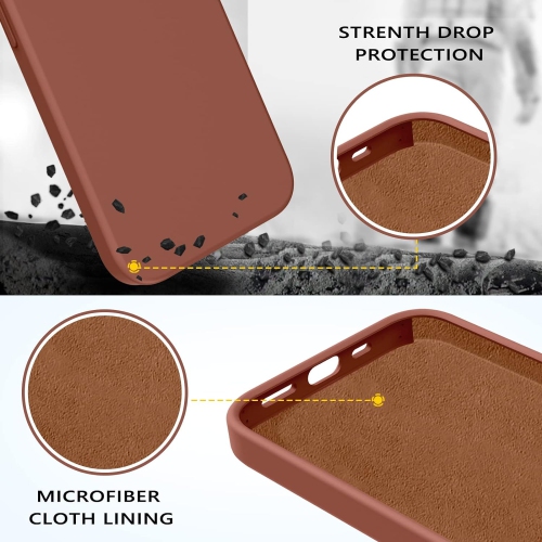 Case for iPhone 13 6.1 Inch Liquid Silicone Soft Gel Rubber Slim Thin Microfiber Lining Cushion Texture Cover