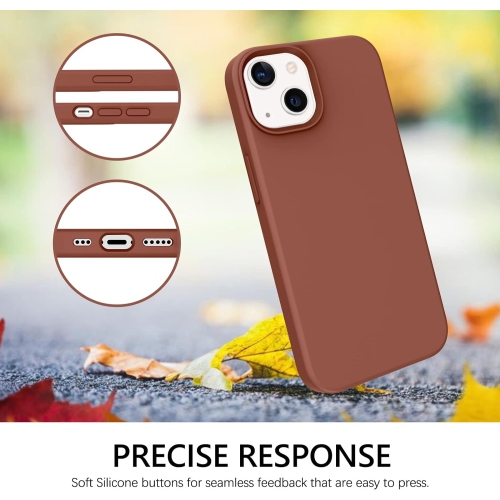 Case for iPhone 13 6.1 Inch Liquid Silicone Soft Gel Rubber Slim Thin Microfiber Lining Cushion Texture Cover