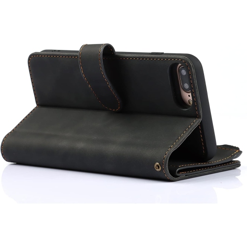 for iPhone 7 Plus/8 Plus Wallet Case,2 in 1 Detachable Flip Wallet Case with Zipper [Premium Leather][6 Card