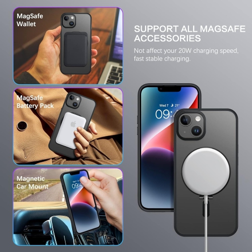 Magnetic Case for iPhone 14,iPhone 13 Compatible with MagSafe, Magnetic Kickstand iPhone 14/13 Case Cover