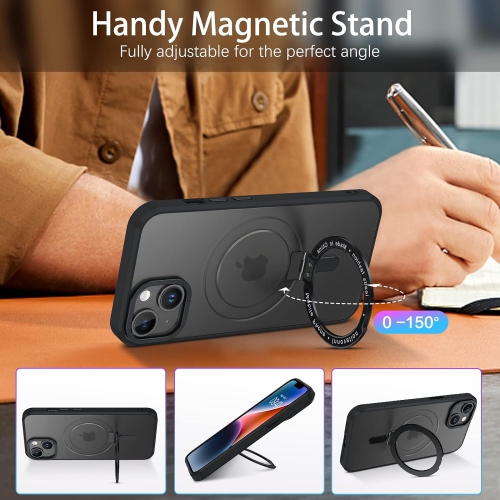 Magnetic Case for iPhone 14,iPhone 13 Compatible with MagSafe, Magnetic Kickstand iPhone 14/13 Case Cover