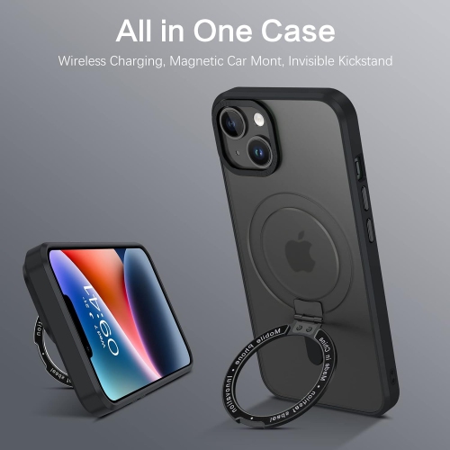 Magnetic Case for iPhone 14,iPhone 13 Compatible with MagSafe, Magnetic Kickstand iPhone 14/13 Case Cover