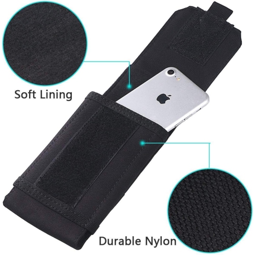 Tactical Molle Phone Cover Case, Heavy Duty Loop Belt Holster Pouch with Flag Patch for iPhone 14 Plus/14 Pro