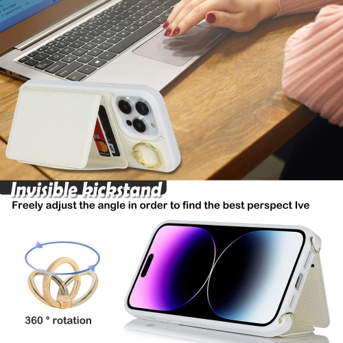 etui iPhone 14 Pro Phone Case with Card Holder,iPhone 14 pro Wallet case Crossbody for Women, Phone Cover