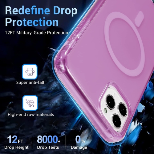 Étui de téléphone magnétique translucide pour iPhone 11 Pro Max avec MagSafe chargement sans fil jaune anti-Jaune