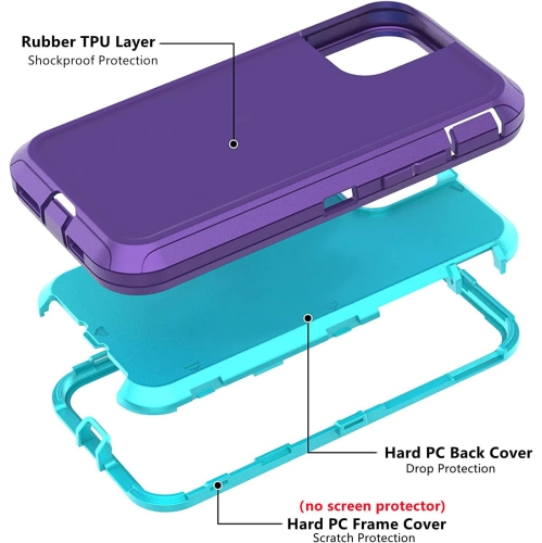 iPhone 11 Case, iPhone 11 Defender Case Soft TPU Hard PC Heavy Duty Shockproof 3 Layer Cover for iPhone 11 6.1