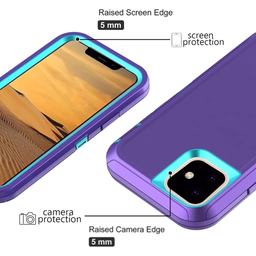 iPhone 11 Case, iPhone 11 Defender Case Soft TPU Hard PC Heavy Duty Shockproof 3 Layer Cover for iPhone 11 6.1