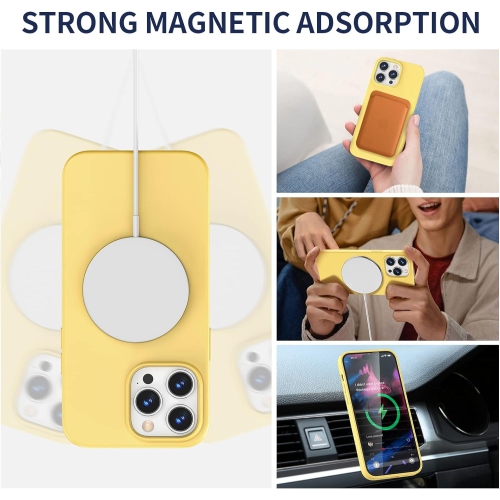 Compatible with Magsafe for iPhone 14 Pro Silicone Case 2022, Magnetic Liquid Silicone Protective Shockproof
