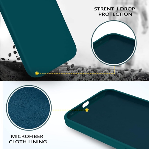 Case for iPhone 13 6.1 Inch Liquid Silicone Soft Gel Rubber Slim Thin Microfiber Lining Cushion Texture Cover