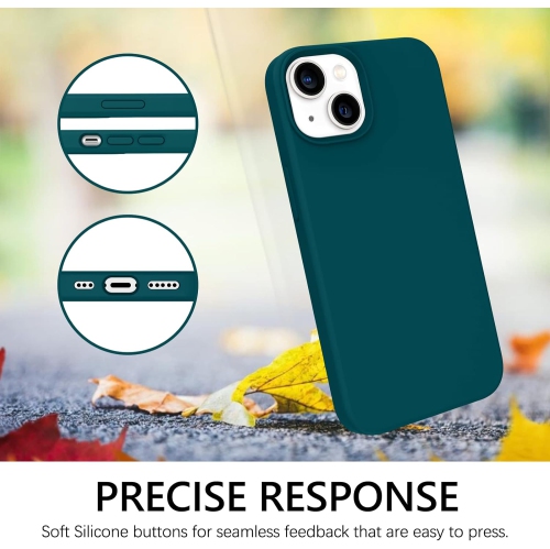 Case for iPhone 13 6.1 Inch Liquid Silicone Soft Gel Rubber Slim Thin Microfiber Lining Cushion Texture Cover