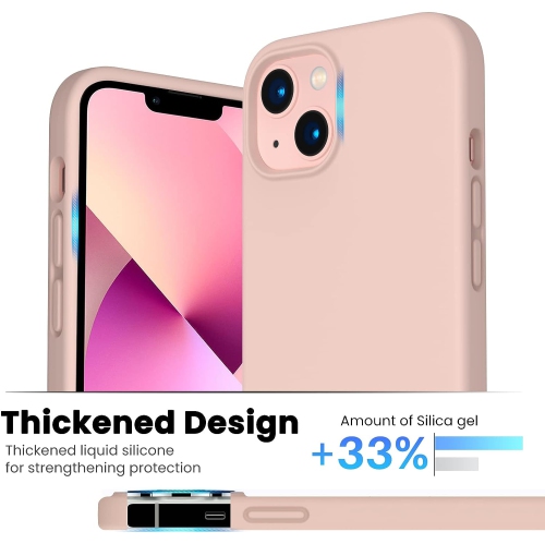 Shockproof Liquid Silicone Designed for iPhone 13 Case Gel Rubber Full Body Protection Anti-Shock Cover Case