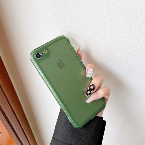 GENERIC  Case for Iphone 7, Clear Soft Silicone Bumper Protective Retro Color Transparent Shockproof Phone Case - In Green
