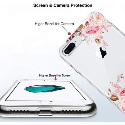 Case for iPhone 8 Plus / iPhone 7 Plus (2016) 5.5 Inch, Slim Shockproof Clear Soft Flexible TPU Phone