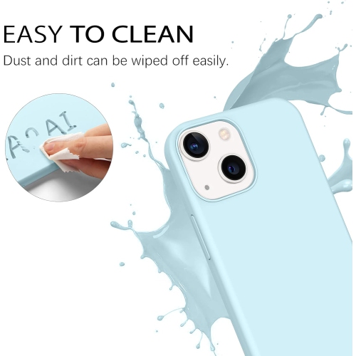 Case for iPhone 13 6.1 Inch Liquid Silicone Soft Gel Rubber Slim Thin Microfiber Lining Cushion Texture Cover