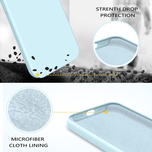 Case for iPhone 13 6.1 Inch Liquid Silicone Soft Gel Rubber Slim Thin Microfiber Lining Cushion Texture Cover