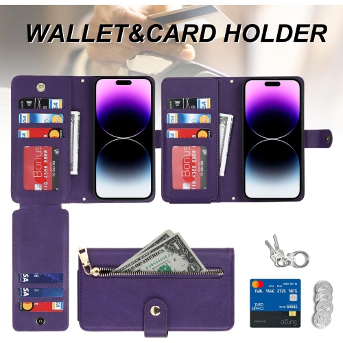 etui iPhone 14 Pro Max Case Wallet with Card Holder,iPhone 14 Pro Max Phone case for Women,Flip Crossbody Zipper