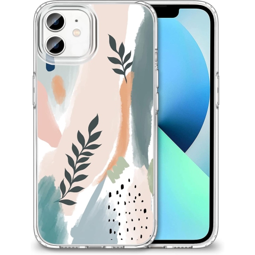 GENERIC  Iphone 12 And 12 Pro Case With Screen Protector, Slim Fit Boho Floral Design Cute Women Girls Phone Case