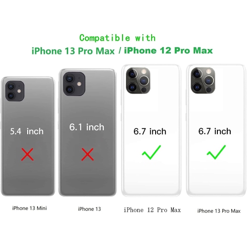 Crossbody Phone Case for iPhone 13 Pro Max Case with Card Holder,iPhone 12 Pro Max Case Wallet for Women Men