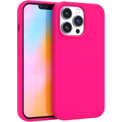 GENERIC  - Iphone 14 Pro Case - Stylish Neon Silicone Phone Cover - Wireless Charging Compatible, 360° In Pink