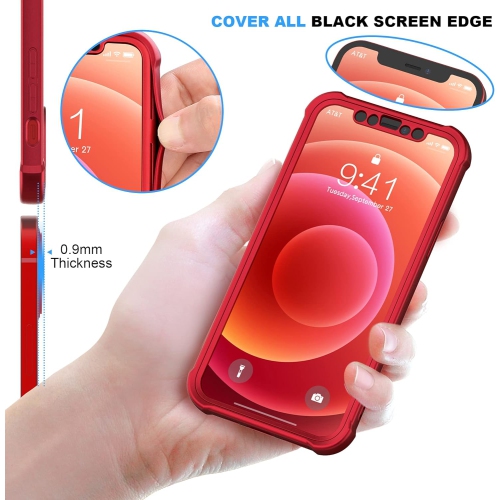 Compatible avec les étuis pour iPhone 12 Mini avec un paquet de 2 protecteurs d'écran en verre trempé, un dos en silicone souple antichoc