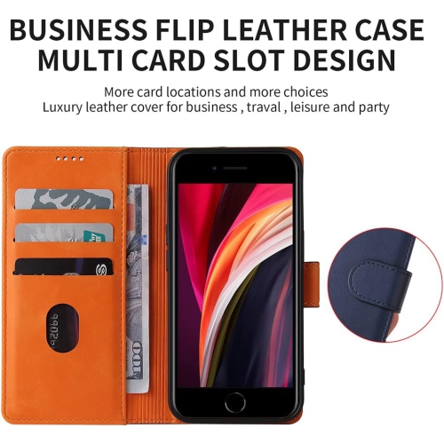 iPhone SE 2022 Case iPhone SE 2020 Case iPhone 8 Case iPhone 7 Case Genuine Leather Flip Anti-Theft RFID