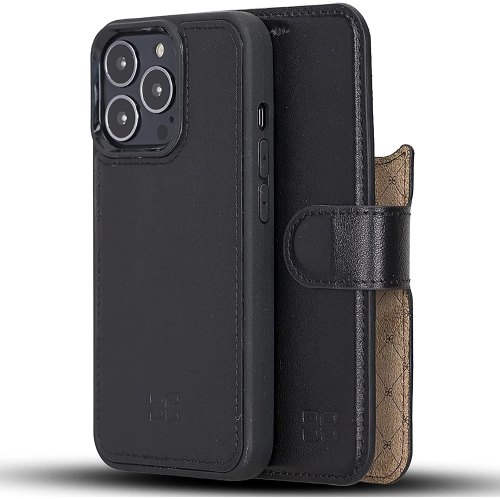 GENERIC  Wallet Case for Iphone 13 Pro - Genuine Leather Folio Cases Magnetic Detachable Rfid Blocking Magsafe Flip