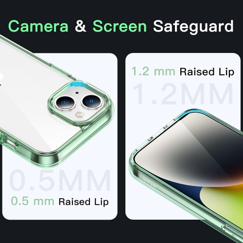 Étui pour iPhone 14 6,1 po, protecteur antichoc pour téléphone, arrière transparent antirayure