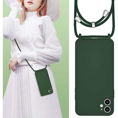 Crossbody Lanyard Phone case for iPhone 12, Silicone Phone Cover with Adjustable Necklace Strap Soft Belt Neck