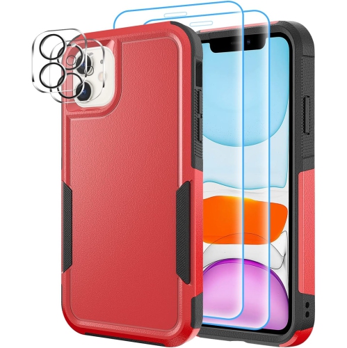 GENERIC  Hualele [5 In 1] Iphone 11 Case, [10 Ft Military Dropproof] [2+Tempered Glass Screen, 2+Tempered Camera Lens Protector]