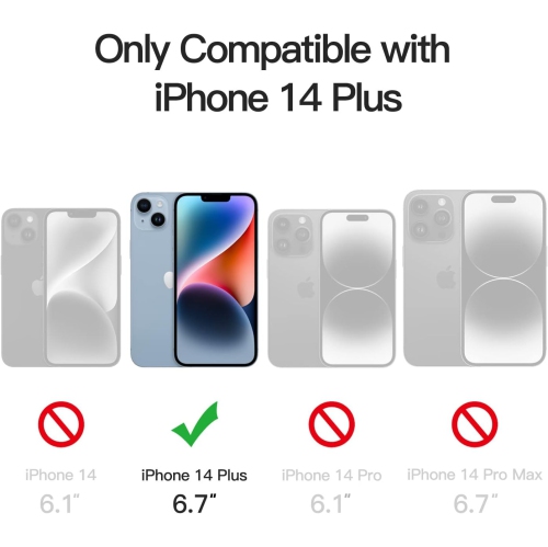 Magnetic Case for iPhone 14 Plus 6.7-Inch Compatible with MagSafe, Translucent Matte Back Slim Shockproof Phone