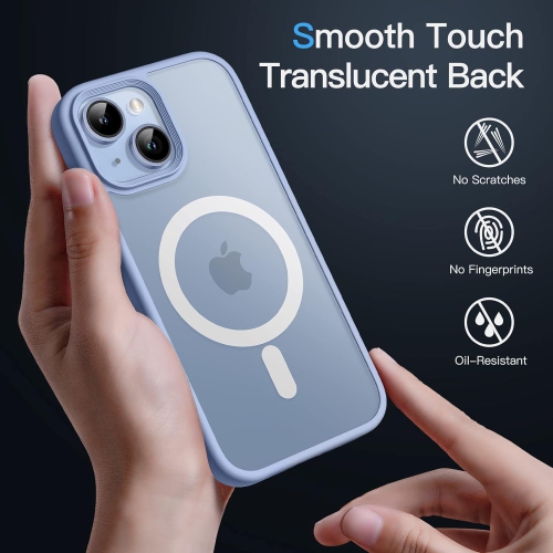 Magnetic Case for iPhone 14 Plus 6.7-Inch Compatible with MagSafe, Translucent Matte Back Slim Shockproof Phone
