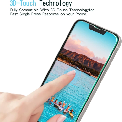 [Paquet de 2] Protecteur d'écran pour iPhone 13 Pro Max de 6,7 po en verre trempé HD, antirayure, sans bulles, Étui