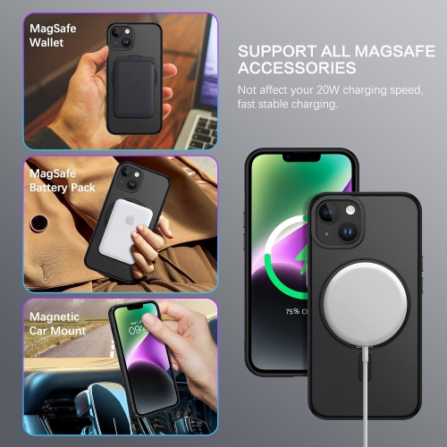 for iPhone 14 Plus Case Compatible with MagSafe, Magnetic Kickstand iPhone 14 Plus Case Transparent Cover