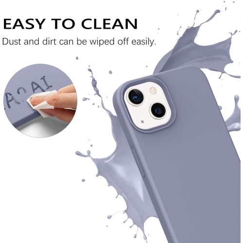 Case for iPhone 13 6.1 Inch Liquid Silicone Soft Gel Rubber Slim Thin Microfiber Lining Cushion Texture Cover