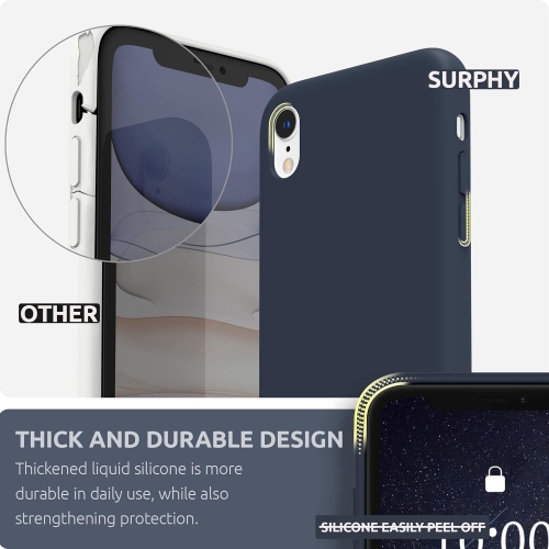 iPhone XR Silicone Case,Liquid Silicone Gel Rubber Anti-Scratch 6.1 inch Phone Case for iPhone XR (Midnight