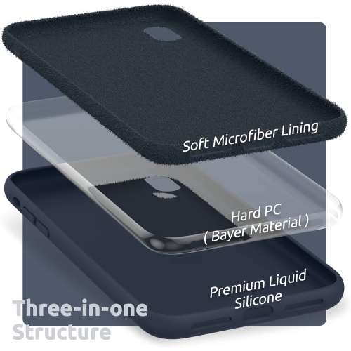 iPhone XR Silicone Case,Liquid Silicone Gel Rubber Anti-Scratch 6.1 inch Phone Case for iPhone XR (Midnight