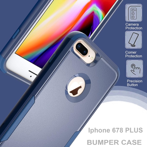 iPhone 8 Plus Case，iPhone 7 Plus Case,iPhone 6 Plus Case, Soft TPU and Hard PC 3 in 1 Phone Case,Shockprooof Heavy