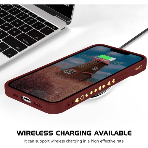 iPhone 13 Case, iPhone 13 Phone Case Cute Plated Love Heart Cover for Women Girls Slim Thin Lightweight