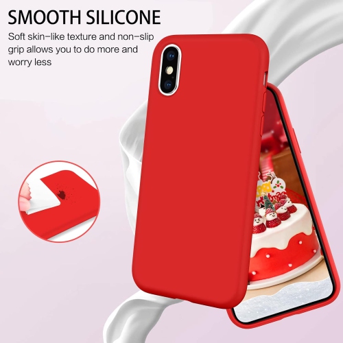 iPhone Xs Max Case, Liquid Silicone Soft Gel Rubber Slim Cover with Microfiber Cloth Lining Cushion Shockproof