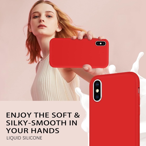 iPhone Xs Max Case, Liquid Silicone Soft Gel Rubber Slim Cover with Microfiber Cloth Lining Cushion Shockproof