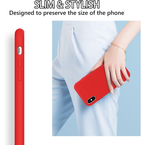 iPhone Xs Max Case, Liquid Silicone Soft Gel Rubber Slim Cover with Microfiber Cloth Lining Cushion Shockproof