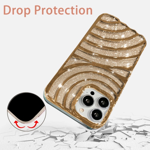 Compatible with iPhone 14 Pro Max Case-6.7 Inch, Cute 3D Design Planting Water Ripple Case, Bling Sparkle Case