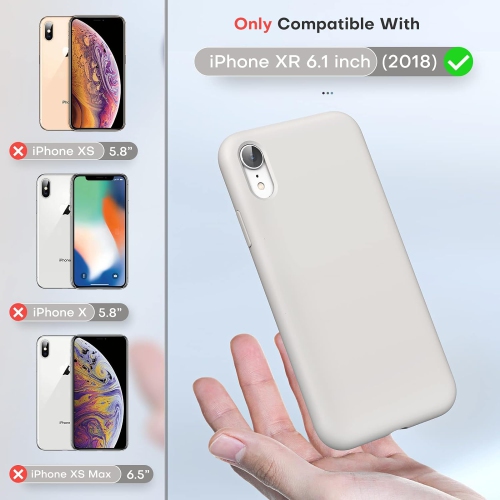 [3 in 1] for iPhone XR Case, with 2 Pack Screen Protector, Slim Liquid Silicone Phone Case for iPhone XR 6.1
