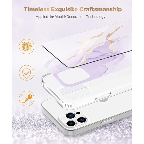 Phone Case for iPhone 13 Pro Max 6.7 inch Purple Women, Slim Fit Marble Design iPhone 13 Pro Max Case