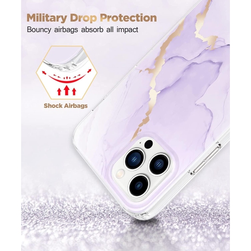 Phone Case for iPhone 13 Pro Max 6.7 inch Purple Women, Slim Fit Marble Design iPhone 13 Pro Max Case