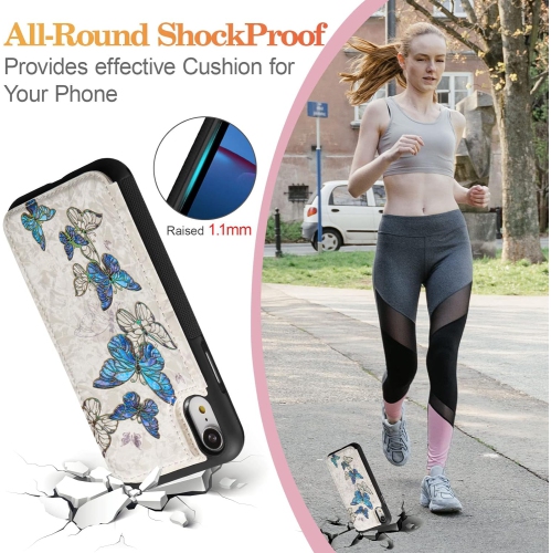 Wallet Case for iPhone XR with Card Holders, PU Leather Cover Kickstand RFID Blocking Double Magnetic Rilievo