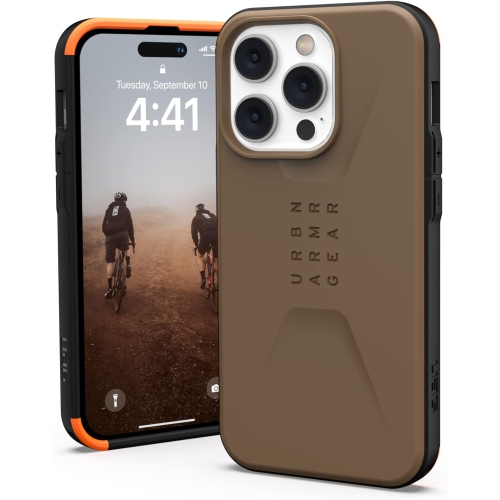 UAG Designed for iPhone 14 Pro Case Brown Dark Earth 6.1" Civilian Sleek Ultra Thin Slim Impact Resistant Dropproof