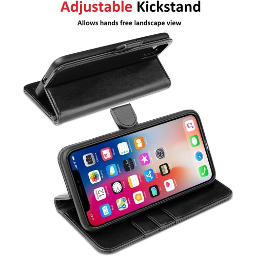 [Leather Wallet] Case for iPhone 7/8 / SE 2020/2022 [2nd/3rd Gen], Folio Flip Kickstand TPU [Magnetic Closure]