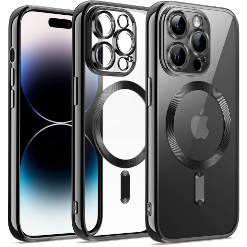 Étui électroplaqué pour iPhone 14 Pro de 6,1 po, objectif de caméra protection complète,